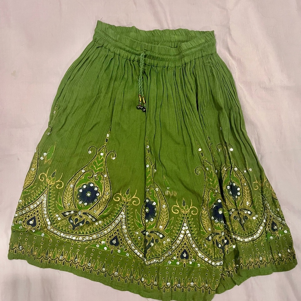 Green Bohemian Skirt